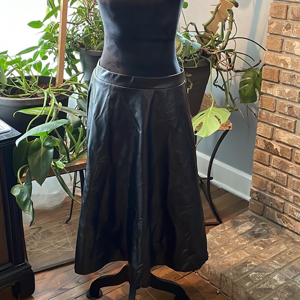 Ashley Stewart faux leather skirt